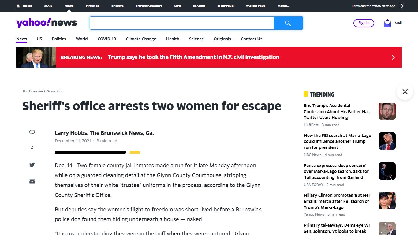 Sheriff's office arrests two women for escape